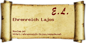 Ehrenreich Lajos névjegykártya
